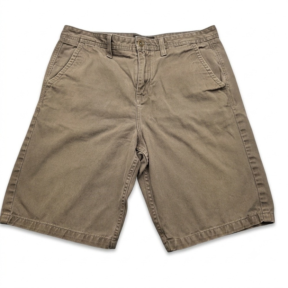 Empyre Mens Brown Cotton Twill Chino Shorts Size‎ 32 Skater Streetwear Solid